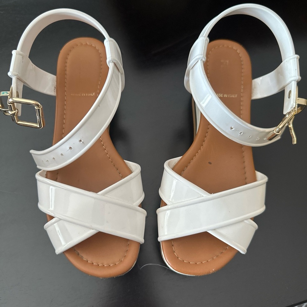 FENDI white jelly rubber ankle strap  tricolor  platform sandals 35.5